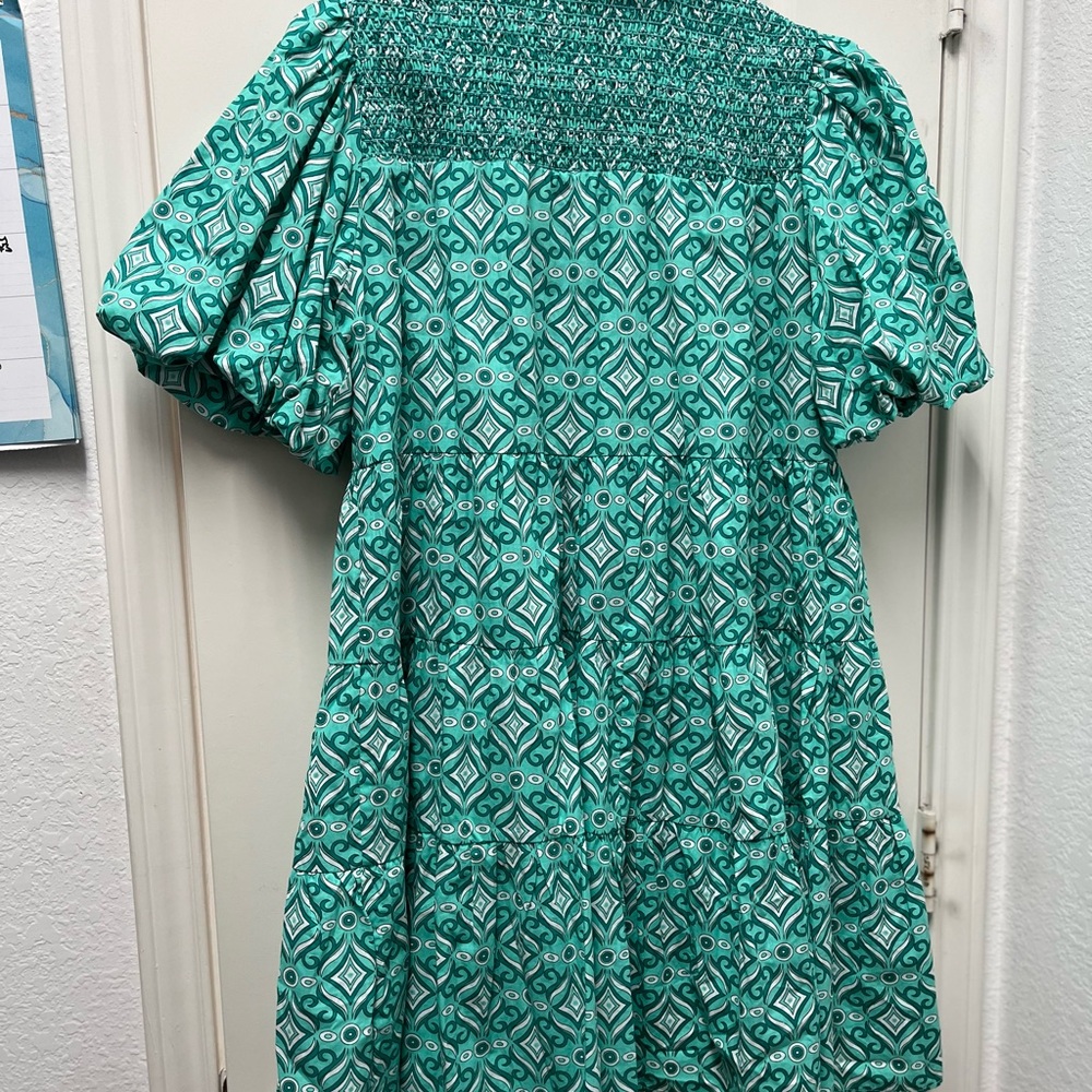 Hyacinth House Mint Green Geo Floral Graham Mini Dress - Picture 8 of 9